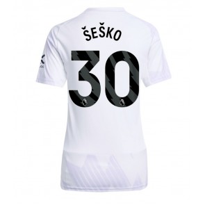 Manchester United Benjamin Sesko #30 Segunda Equipación Mujer 2025-26 Manga Corta